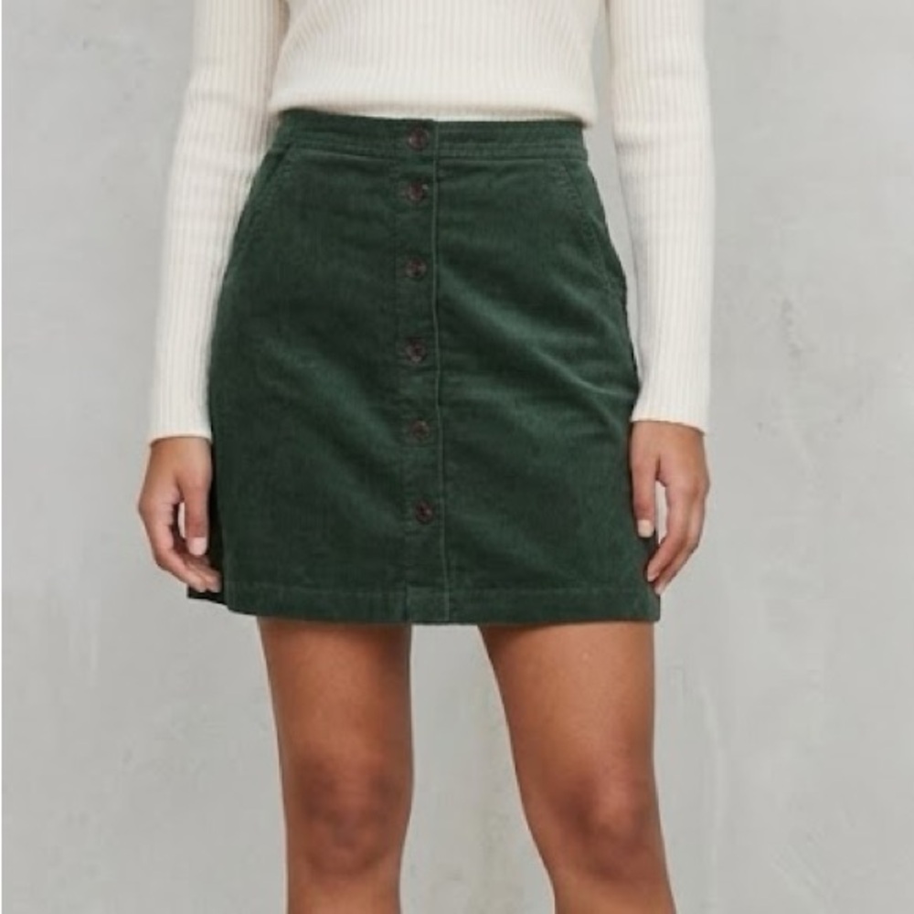 J. Crew Green Corduroy Mini Skirt 00